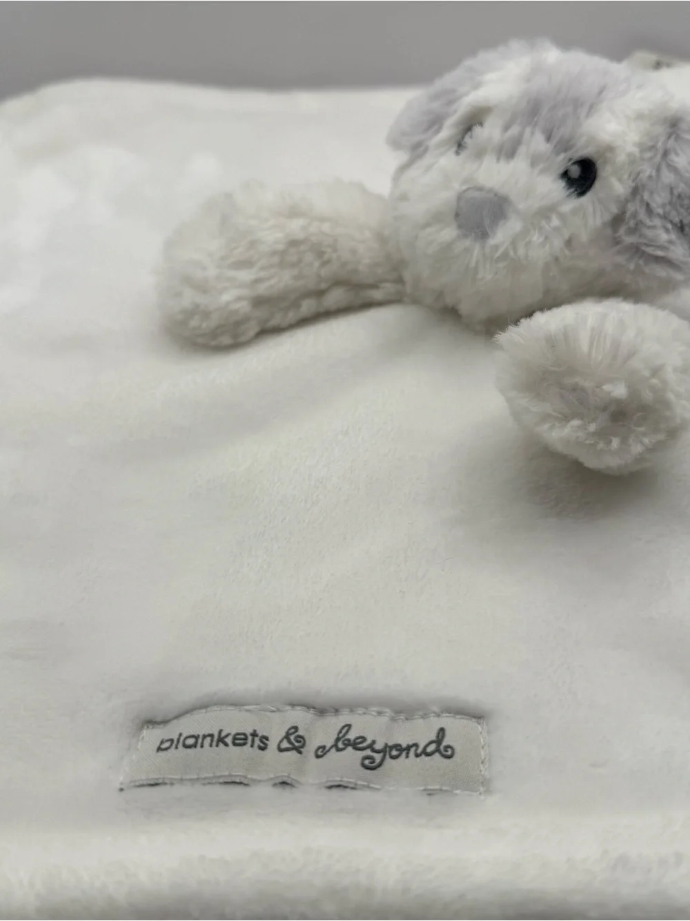 Blankets & Beyond Grey & White Fluffy Dog Lovey Security Blanket